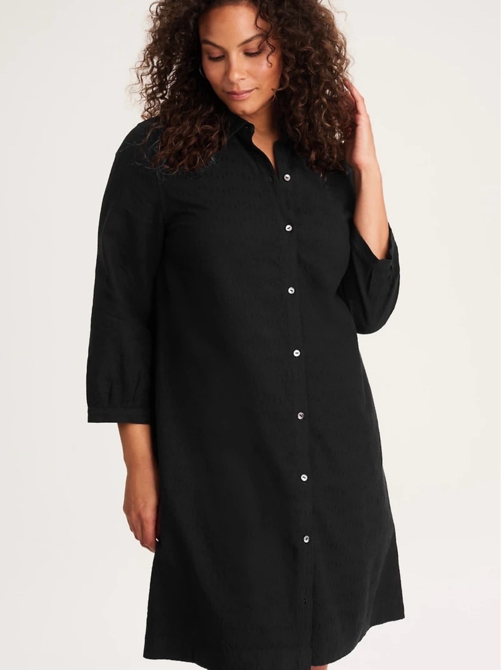 Pure Jill Dobby-Textured Shirtdress
